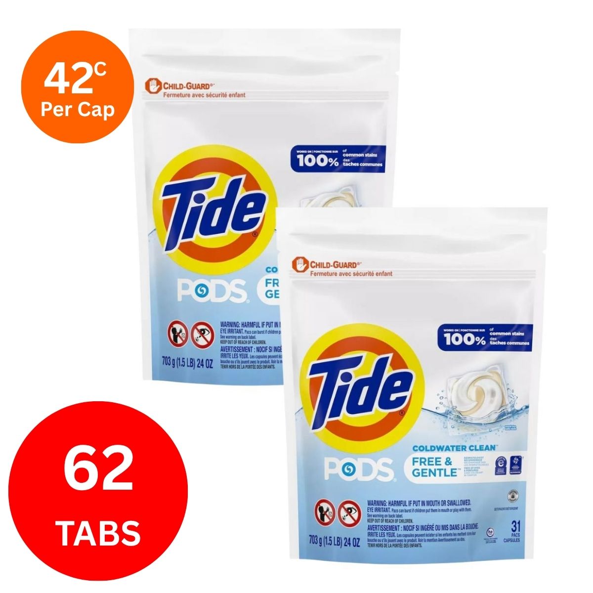 Tide Gentle Cold Water x 62 Laundry Pods-2006732793392009216