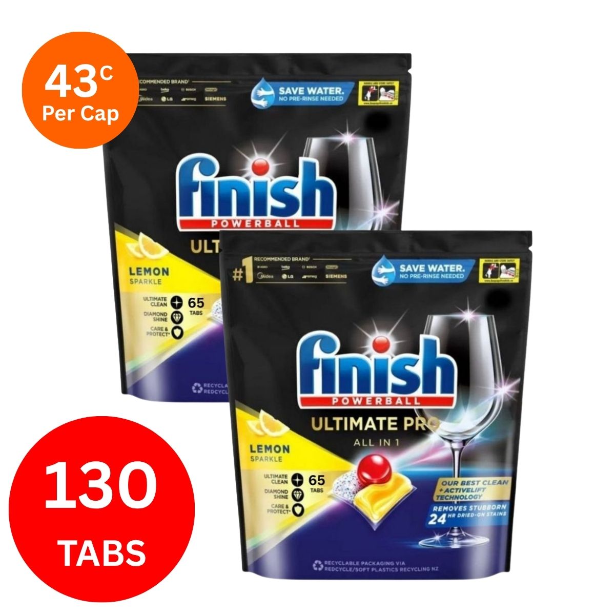 Finish Ultimate Pro x 130 Lemon Dishwasher Tablets-2006732782117720064