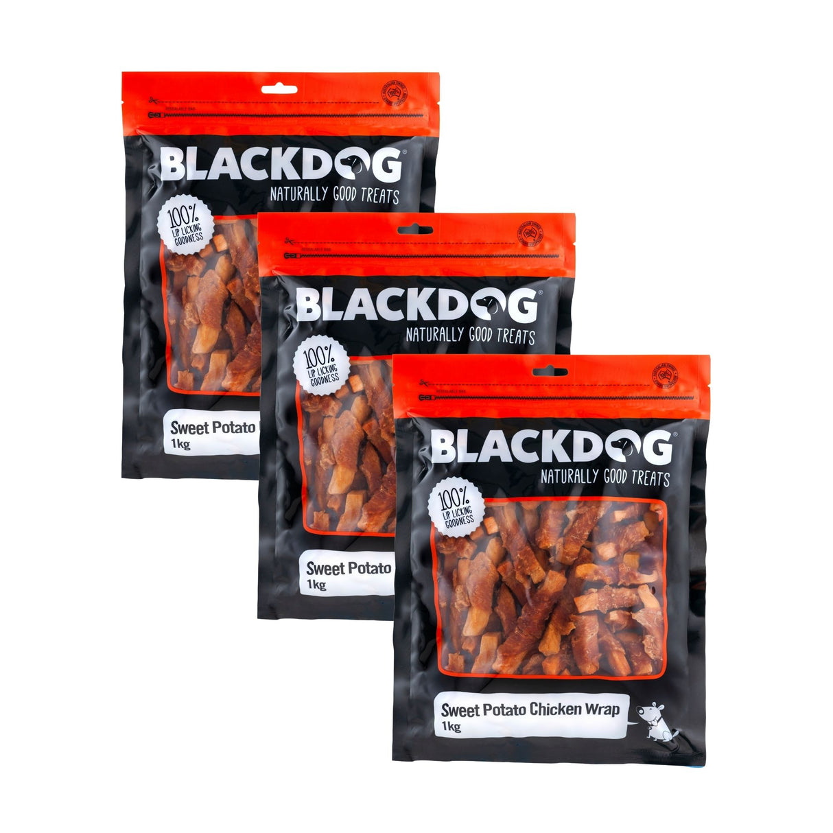 Blackdog Sweet Potato & Chick Wrap 1kg x 3pk-2006733406842523649