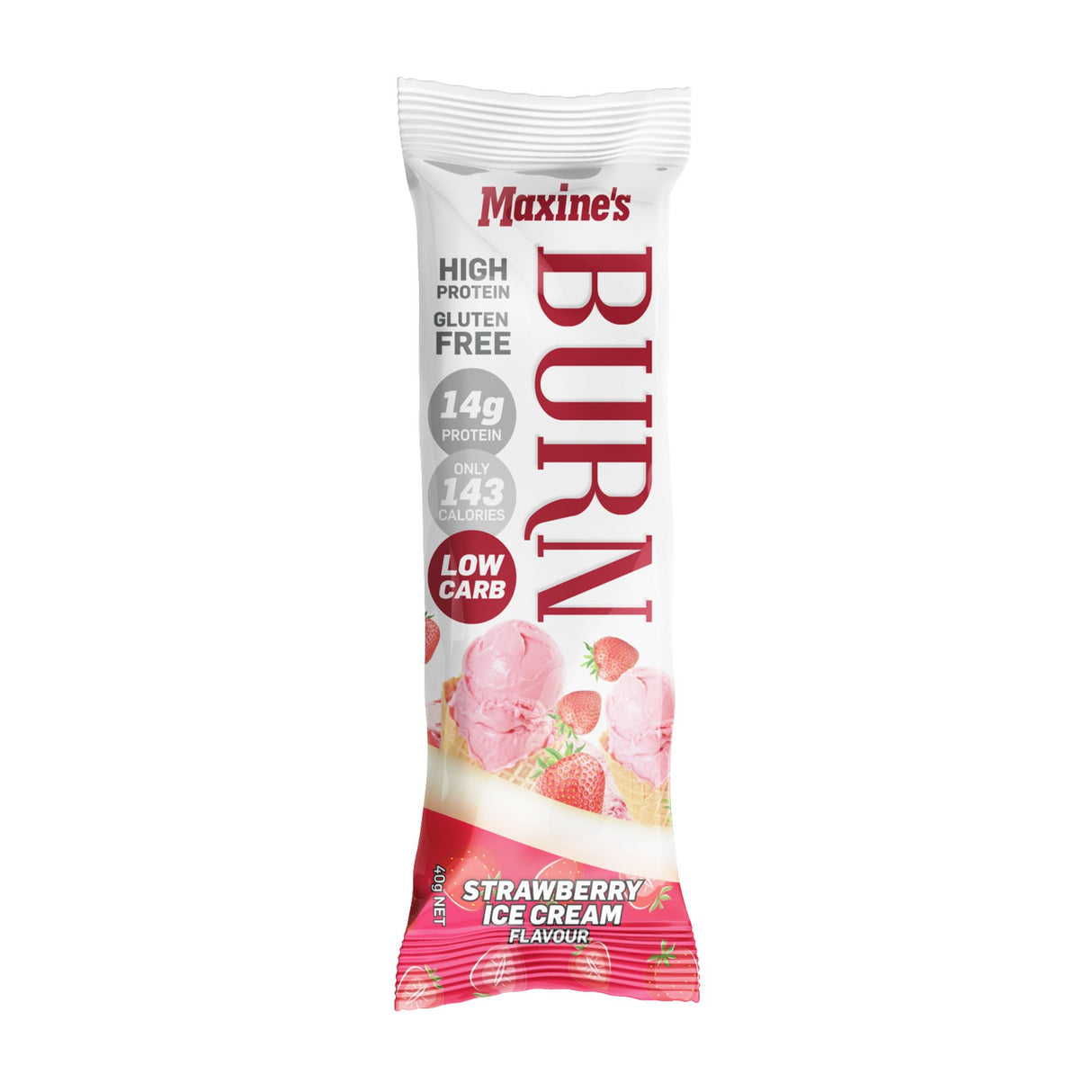 Maxines Burn Strawberry Ice Cream Bar 12x40g-2017004945529769985
