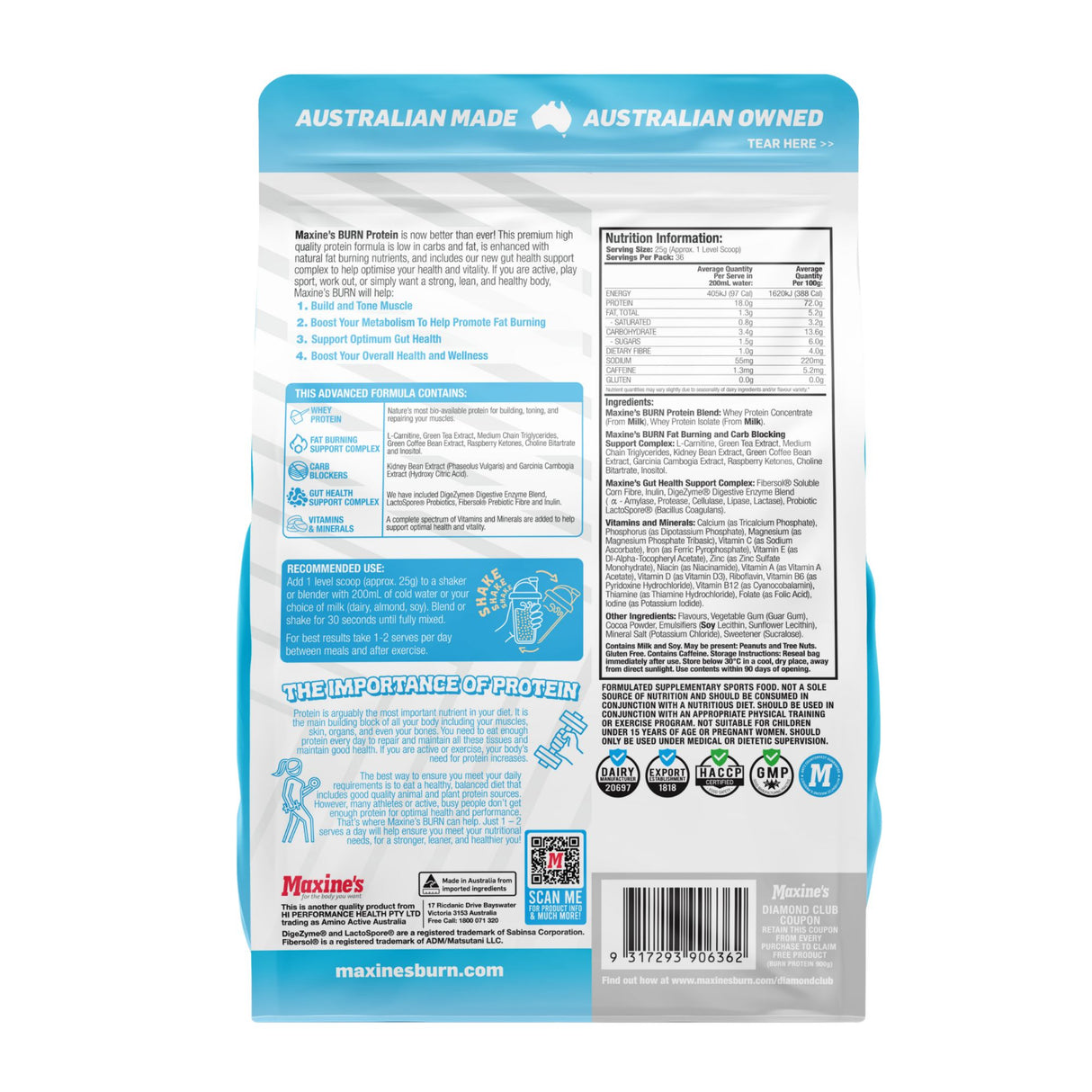 Maxines Burn Protein Ice Cream Sandwich 900g x2-2017004947559813121