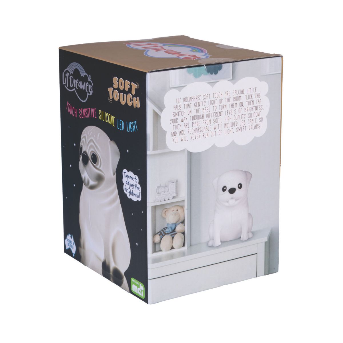Lil' Dreamers Pug Soft Touch LED Light-2018816613687627778