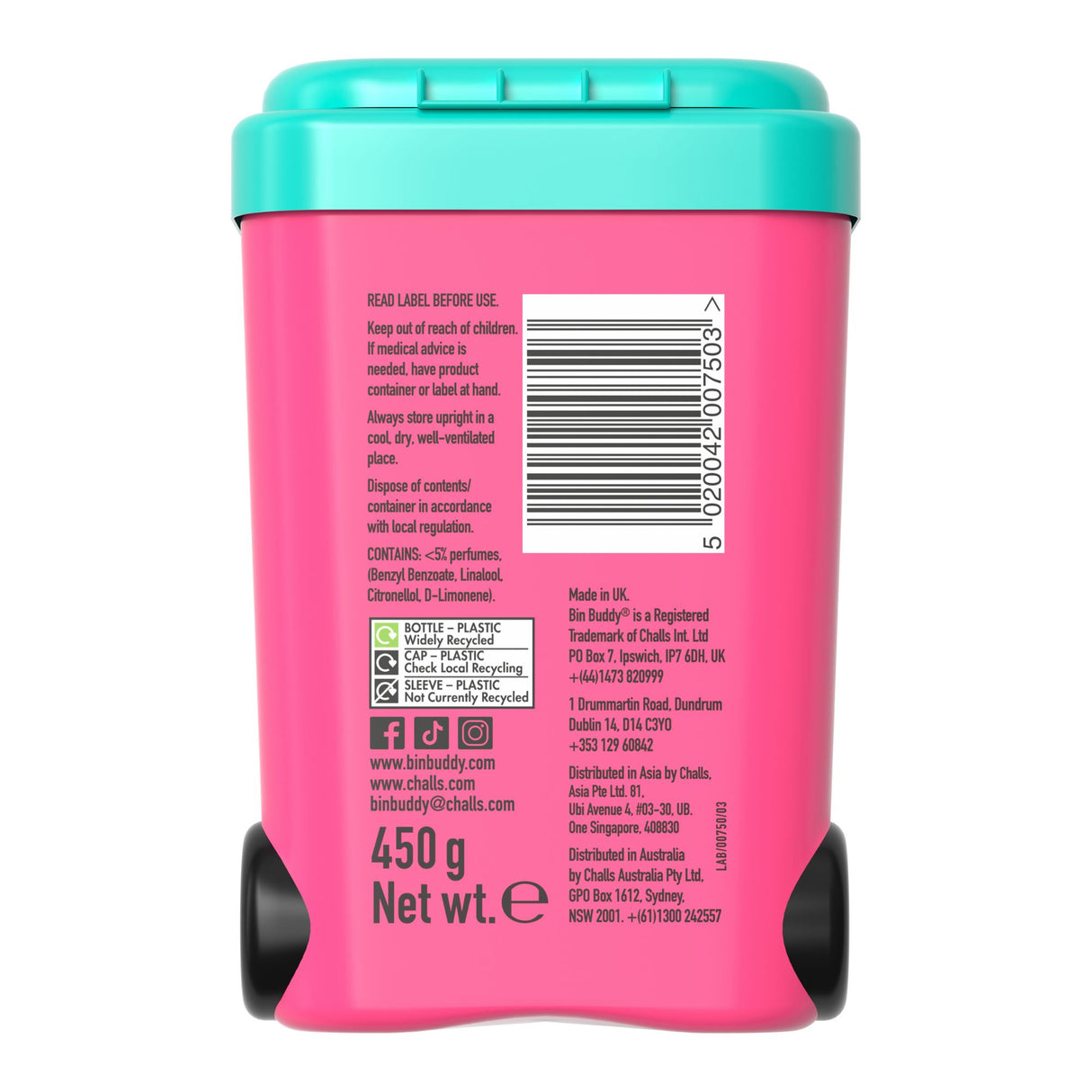 Bin Buddy Fresh Pink Grapefruit 450g Power x3-2017004929176178691