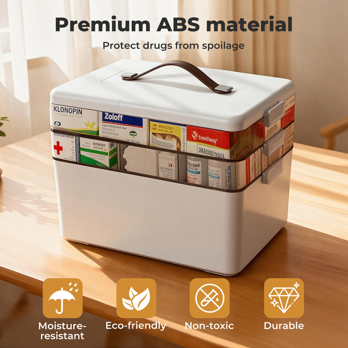 Levede Medical Storage Box Three Layer Medicine Case-2017004943969488901