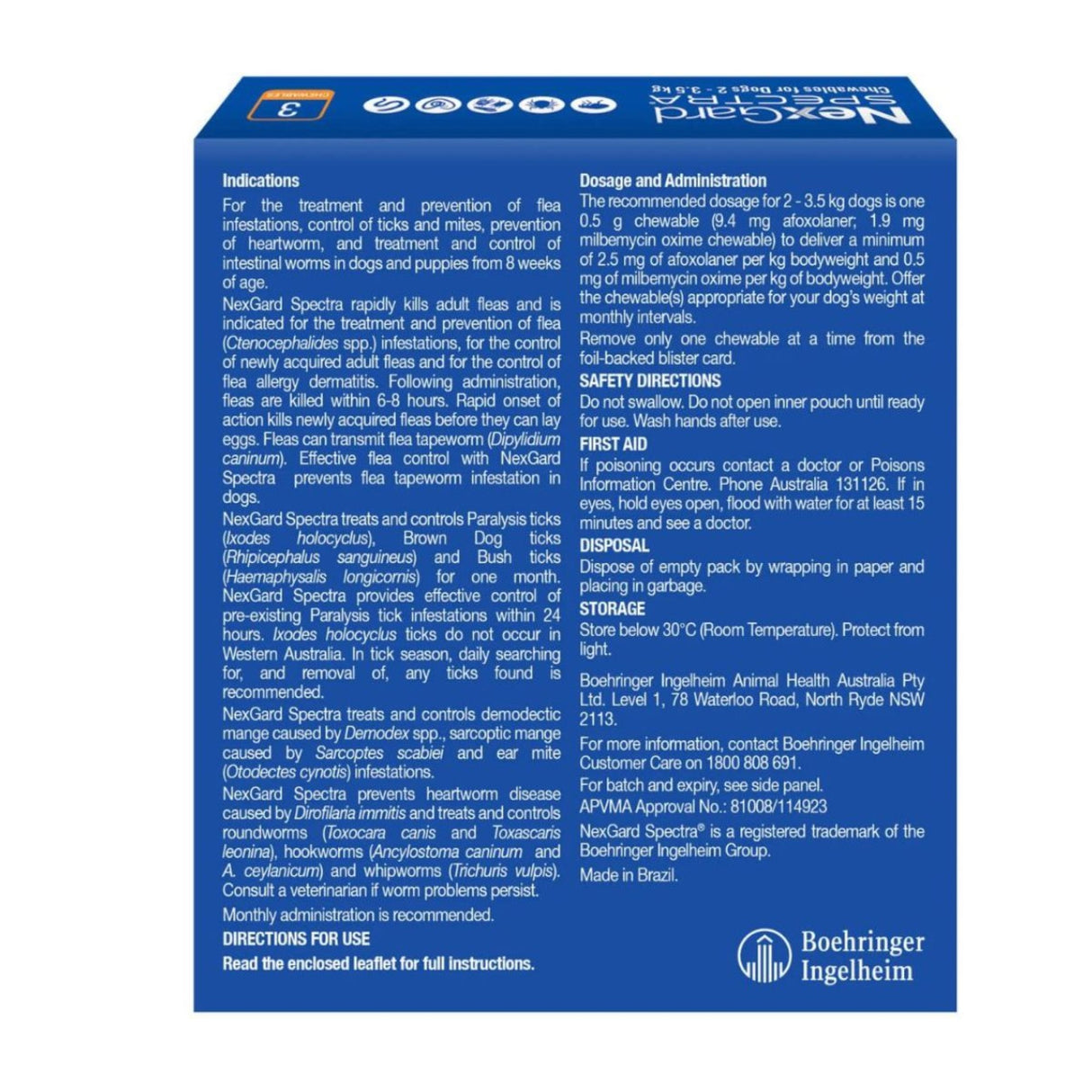 NexGard Spectra Dogs 1.35-3.5kg 3pk-2018816694822244354