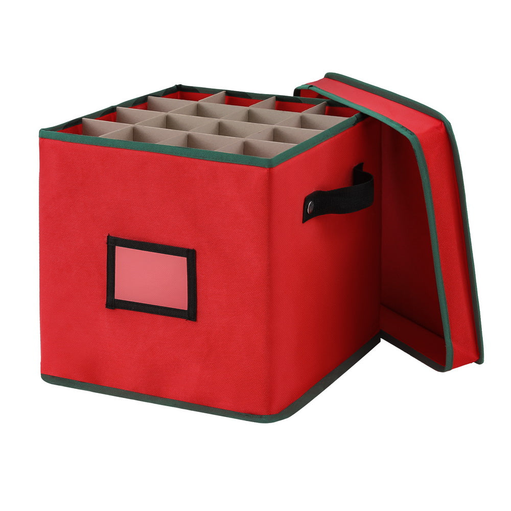 Holiday Ornament Organizer Box with 64 Compartments ? Jingle Jollys Baubles Keeper