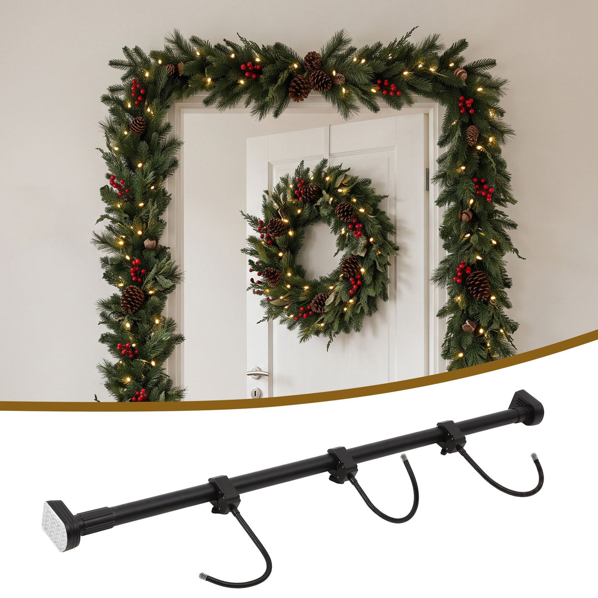 Jingle Jollys Christmas Garland Hook Wreath Hanger Fits 85-160CM Door No Drill