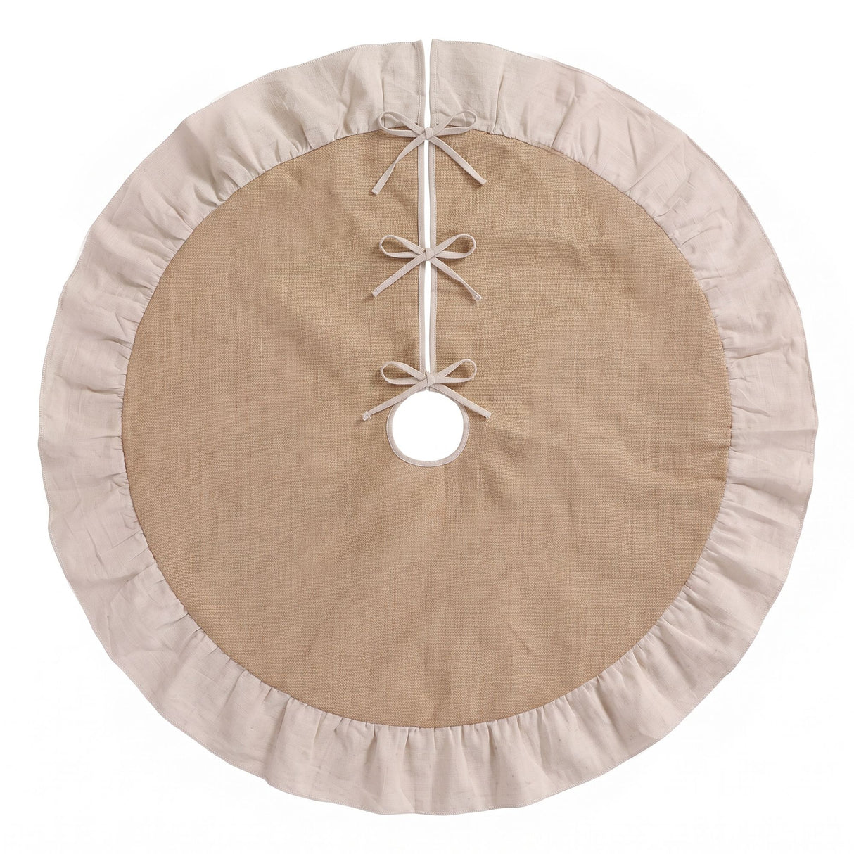 Jingle Jollys 120cm Christmas Tree Skirt Linen Christmas Tree Mat Decor