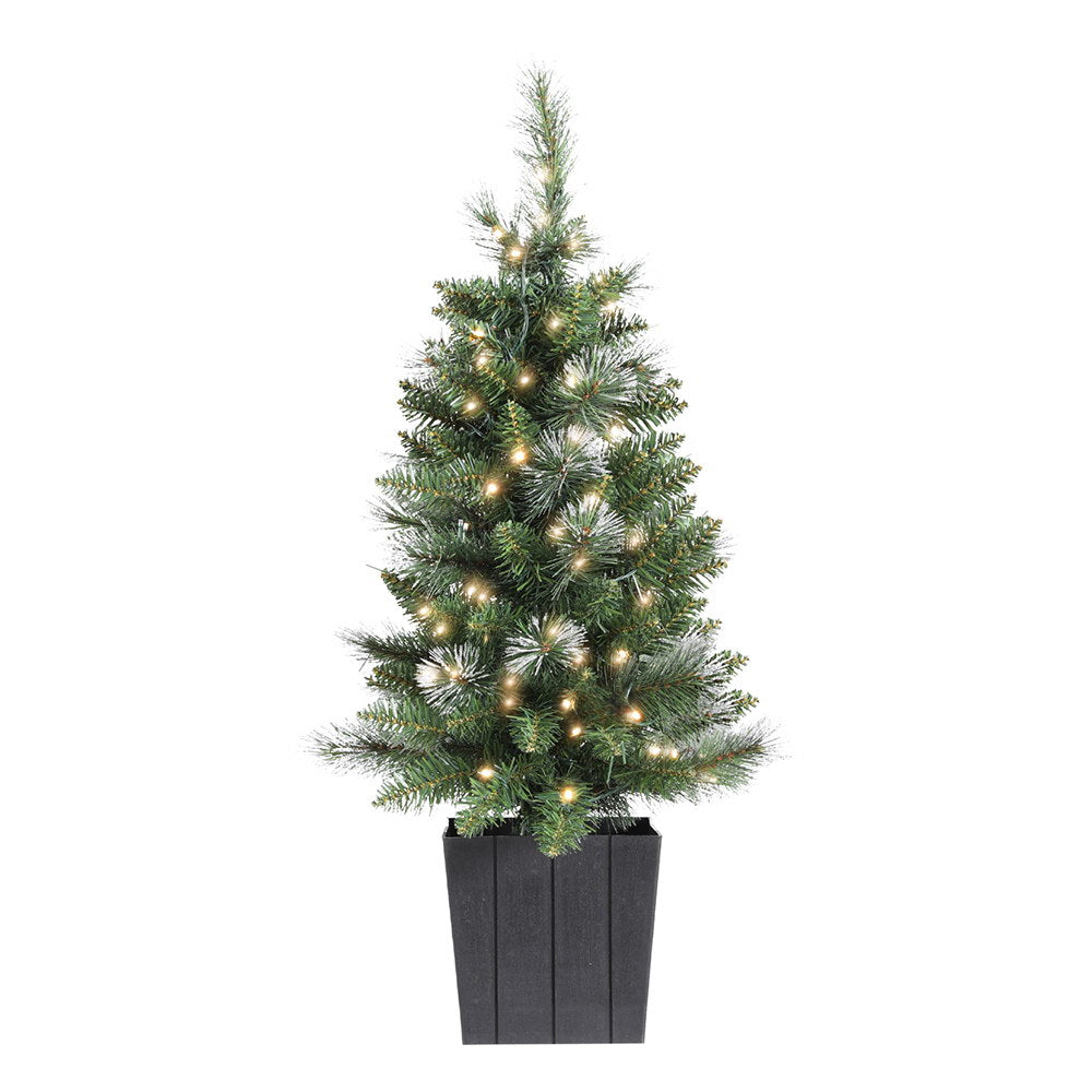 90cm Festive LED Christmas Potted Tree for Holiday Cheer