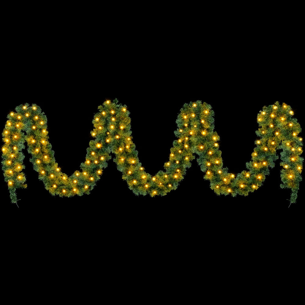 Festive Glow 10M Prelit Christmas Garland with 700 LED Tips for Holiday Decor