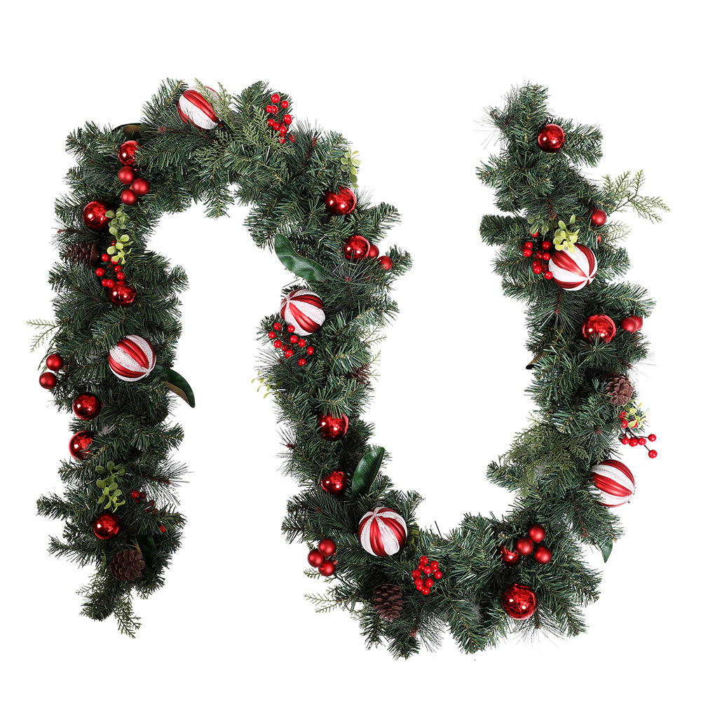 Jingle Jollys 2.7m Festive Christmas Garland with Ornaments for Weddings and Parties
