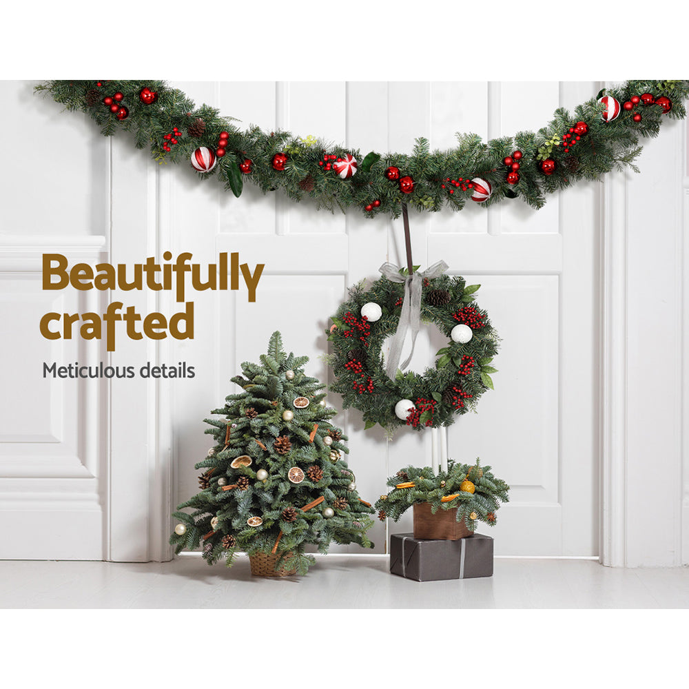 Jingle Jollys 2.7m Festive Christmas Garland with Ornaments for Weddings and Parties