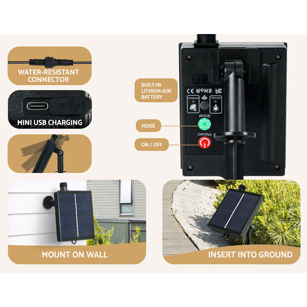 5ft Solar-Powered LED Christmas Tree with 304 Twinkling Lights