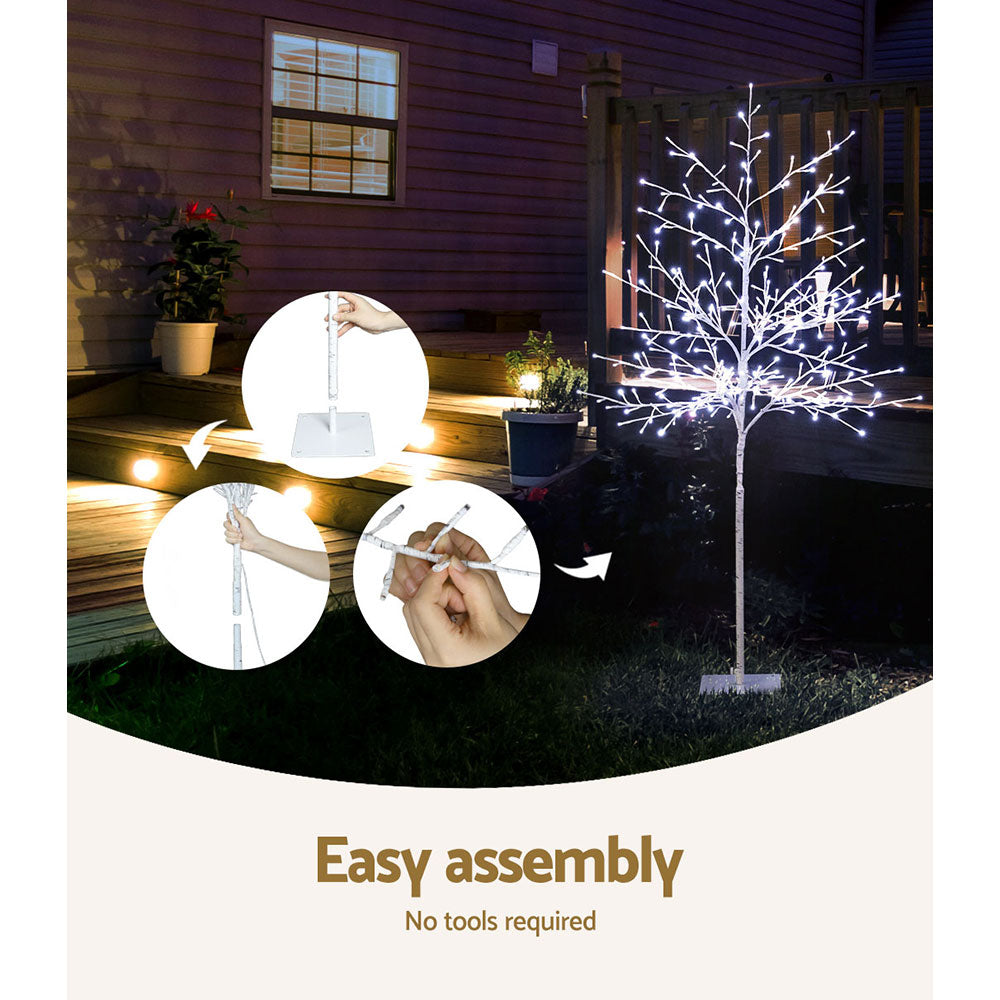 5ft Solar-Powered LED Christmas Tree with 304 Twinkling Lights