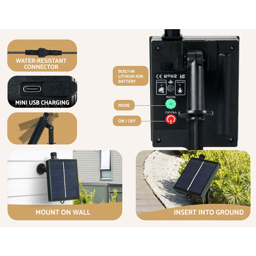 7ft Solar-Powered LED Christmas Tree with 480 Warm White Lights