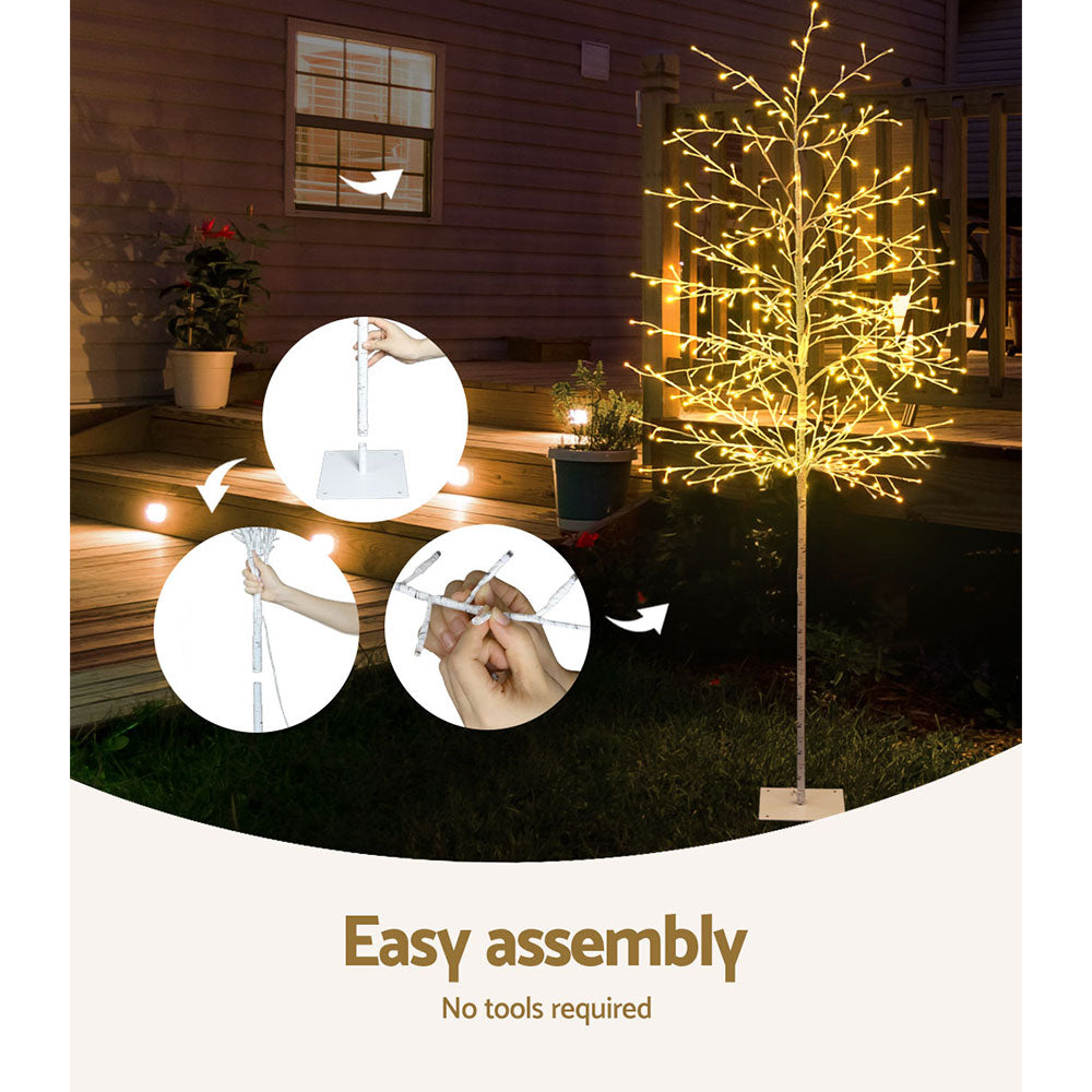 7ft Solar-Powered LED Christmas Tree with 480 Warm White Lights