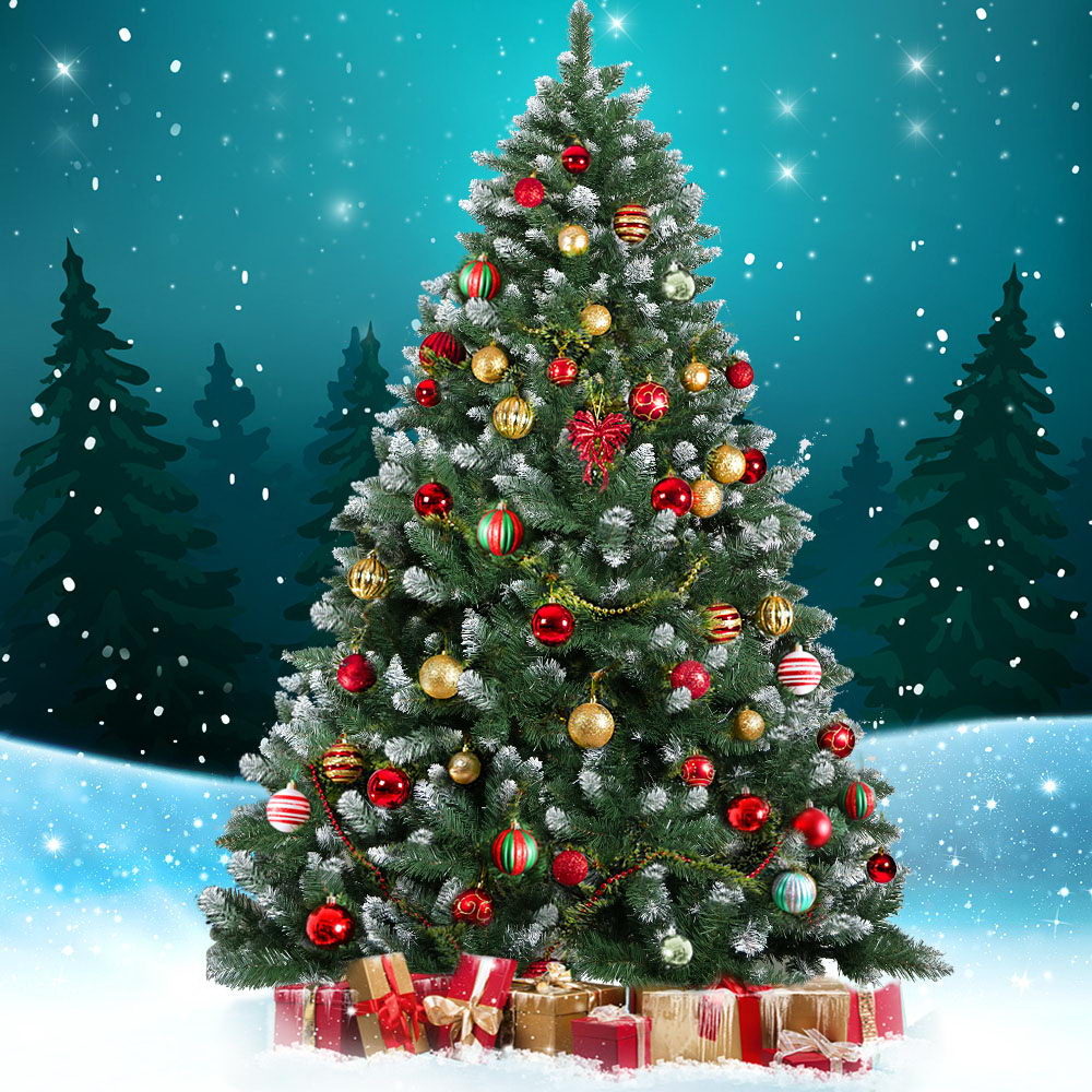 Snowy Elegance 1.8m Christmas Tree with 650 Lifelike Tips