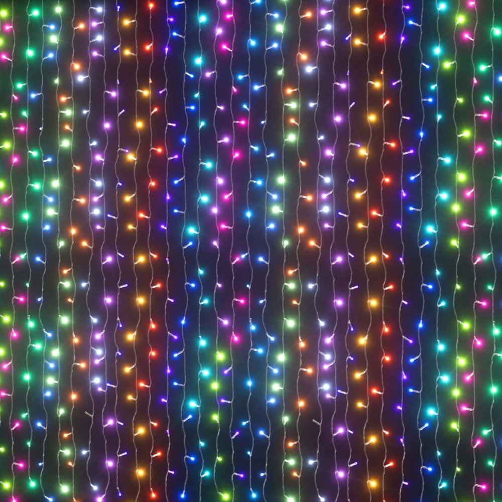 Magical 3x6M RGB LED Christmas Curtain Lights with Remote Control - 960 Bulbs for Festive Decor