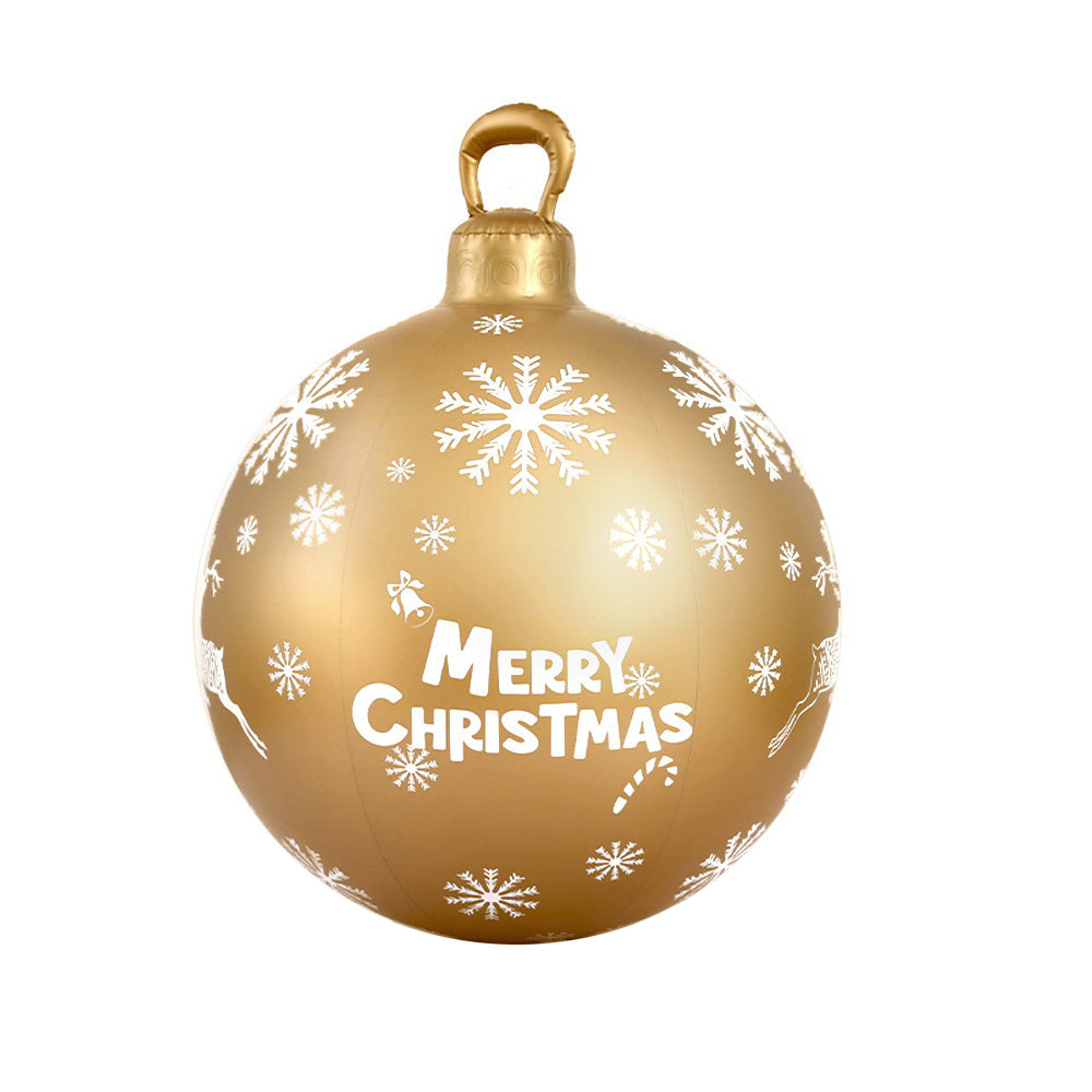 Festive Gold Inflatable Christmas Bauble Decoration - 60cm Jingle Jollys Outdoor Ornament