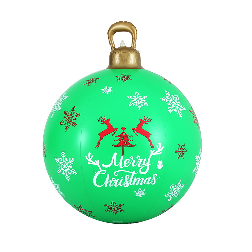 Jolly Green Christmas Inflatable Bauble Decoration - 60cm Outdoor Festive Delight