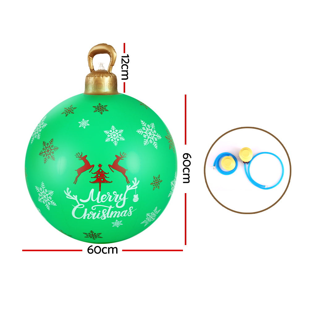 Jolly Green Christmas Inflatable Bauble Decoration - 60cm Outdoor Festive Delight