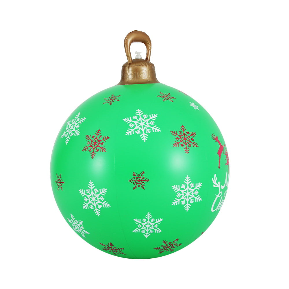 Jolly Green Christmas Inflatable Bauble Decoration - 60cm Outdoor Festive Delight
