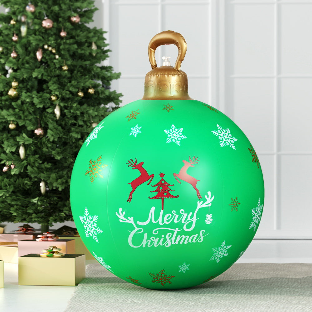 Jolly Green Christmas Inflatable Bauble Decoration - 60cm Outdoor Festive Delight