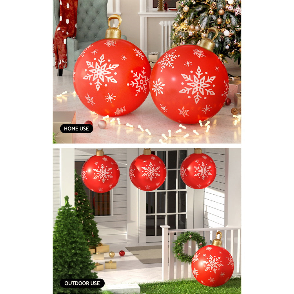 Festive Inflatable Red Christmas Bauble - 60cm Outdoor Decoration