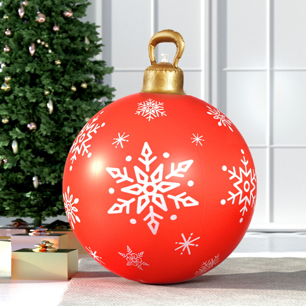 Festive Inflatable Red Christmas Bauble - 60cm Outdoor Decoration