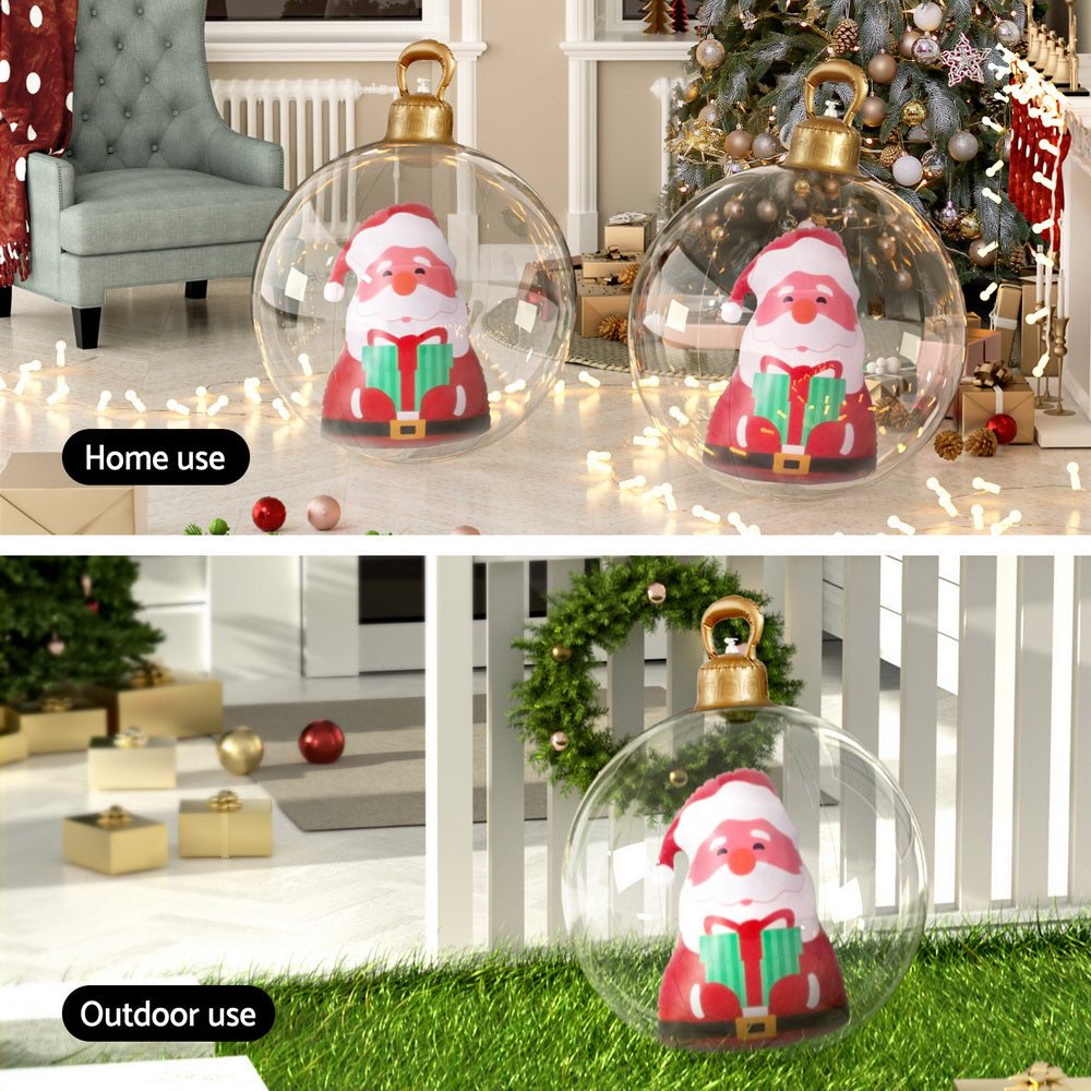 Giant 60cm Inflatable Santa Bauble - Jingle Jollys Christmas Decoration