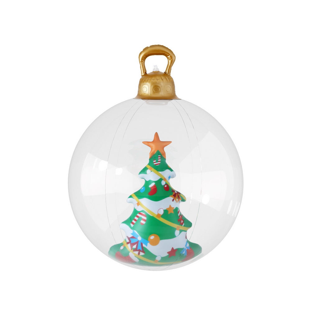 Giant 60cm Jingle Jollys Inflatable Christmas Bauble - Clear Tree Decoration