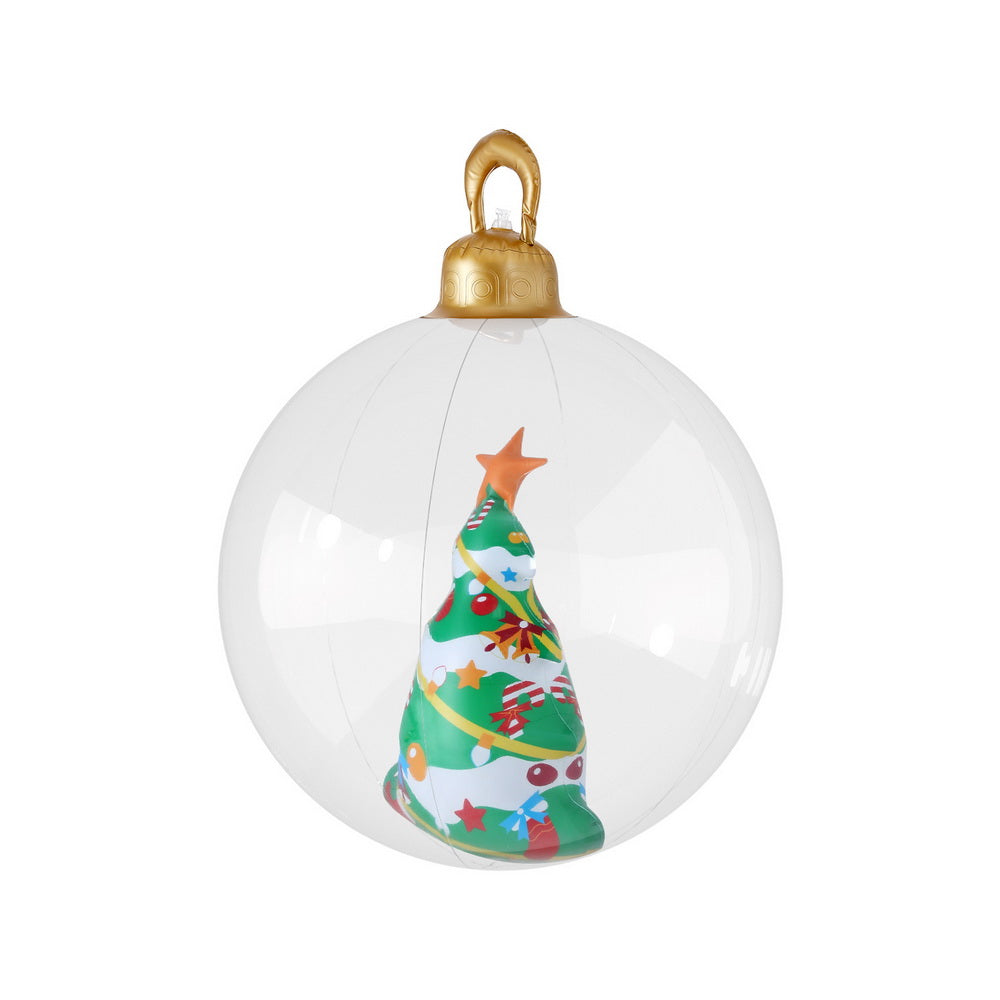 Giant 60cm Jingle Jollys Inflatable Christmas Bauble - Clear Tree Decoration