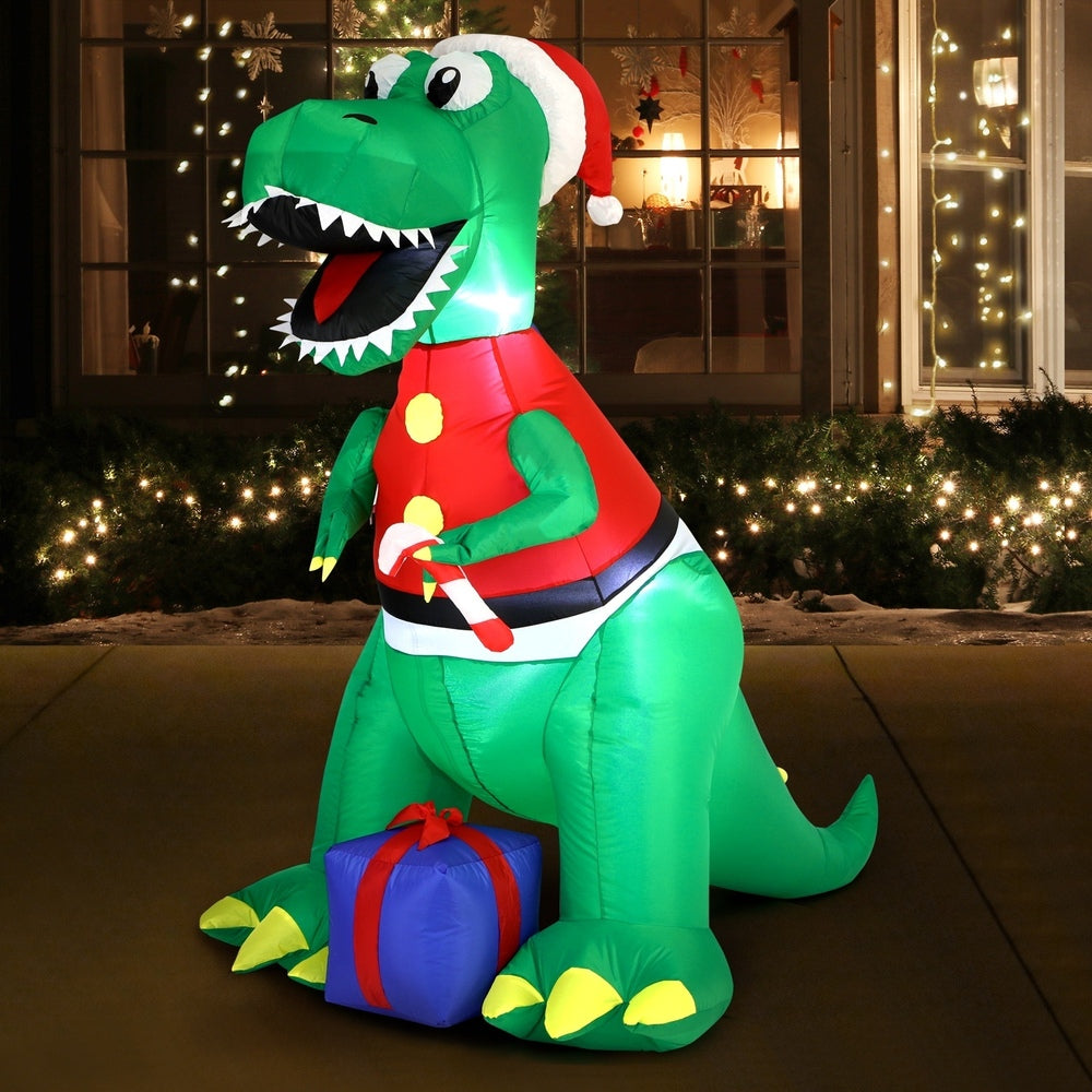 Tinseltown Christmas Dinosaur Inflatable with LED Lights