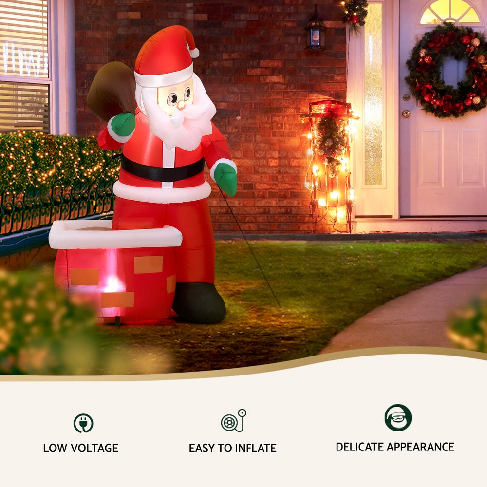 Glistening LED Santa Claus Inflatable for Joyful Christmas Decorations