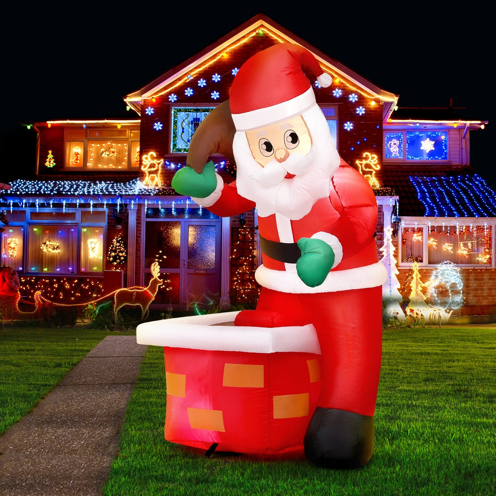 Glistening LED Santa Claus Inflatable for Joyful Christmas Decorations