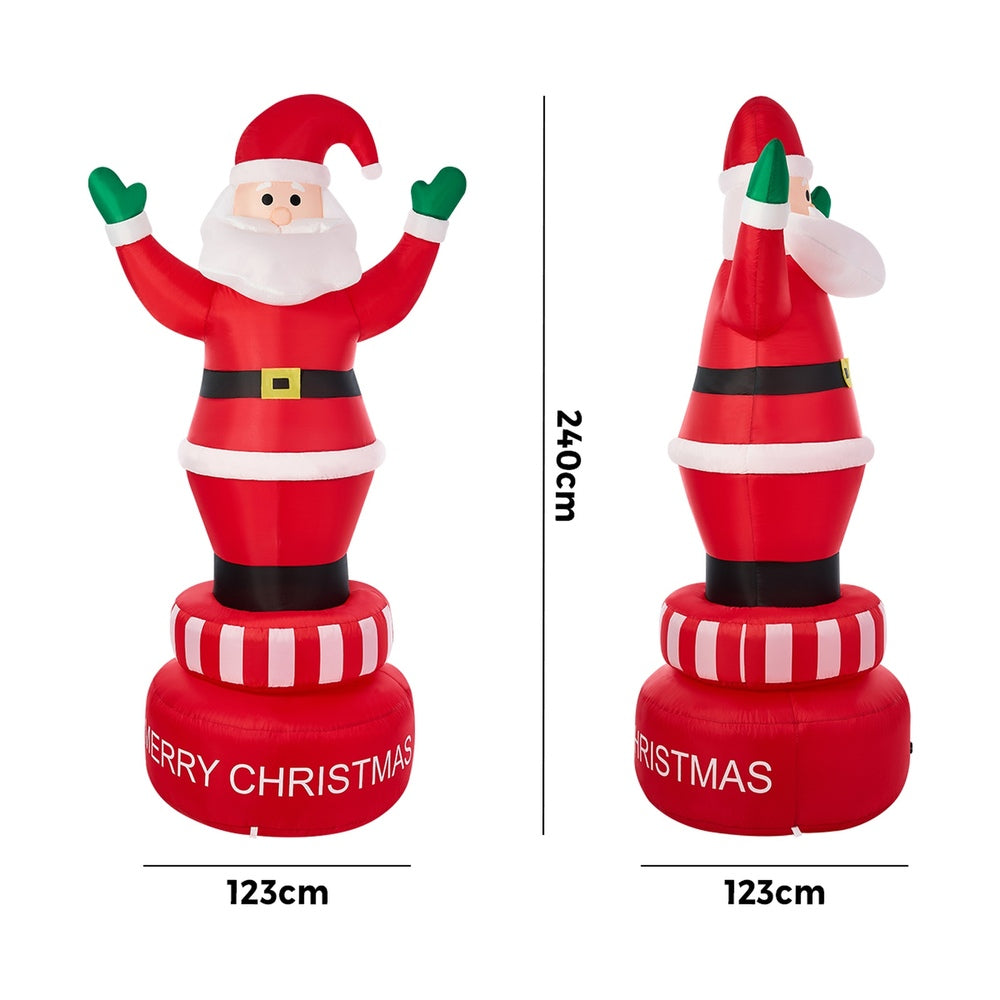 Tinseltown 2.4M Christmas Inflatable Spinning Santa Claus with LED Light
