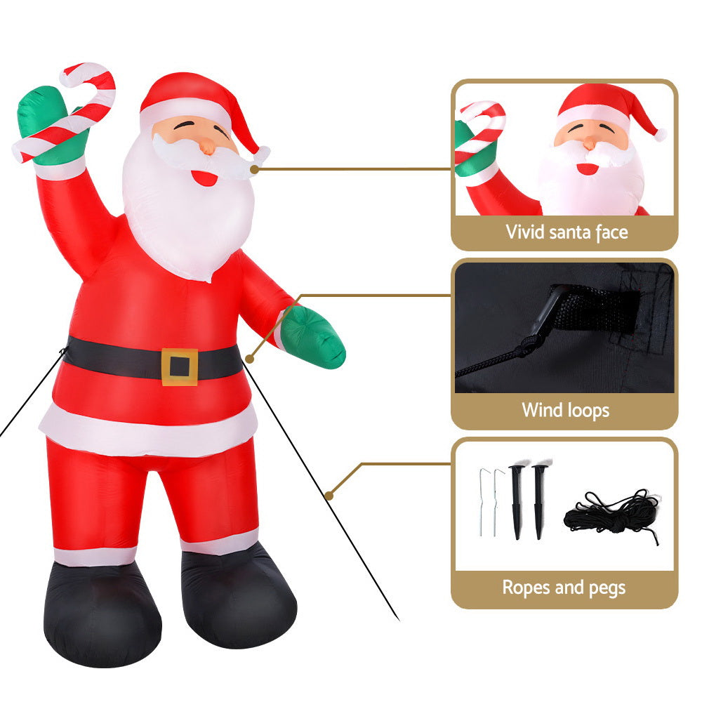 Giant Inflatable Santa Claus for Christmas - 3M LED Holiday Decoration