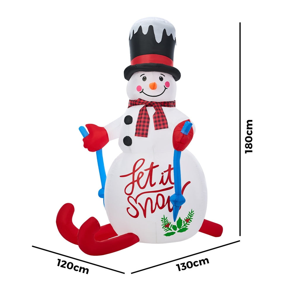 Tinseltown 1.8M Christmas Inflatable Snowman with LED Light