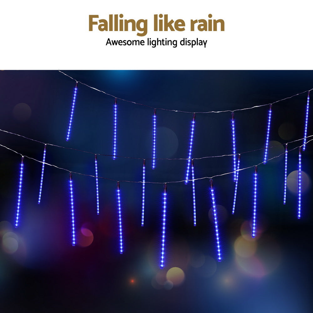 7M Jingle Jollys Icicle LED Christmas Lights with 288 Bulbs - Meteor Shower Effect