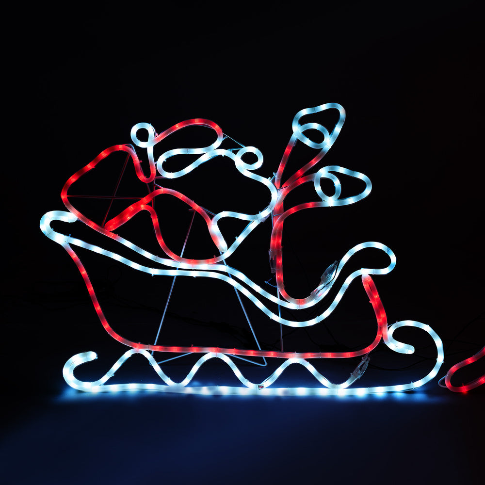 Tinseltown Christmas Light LED Motif Rope Lights Santa Riding 4 Reindeer