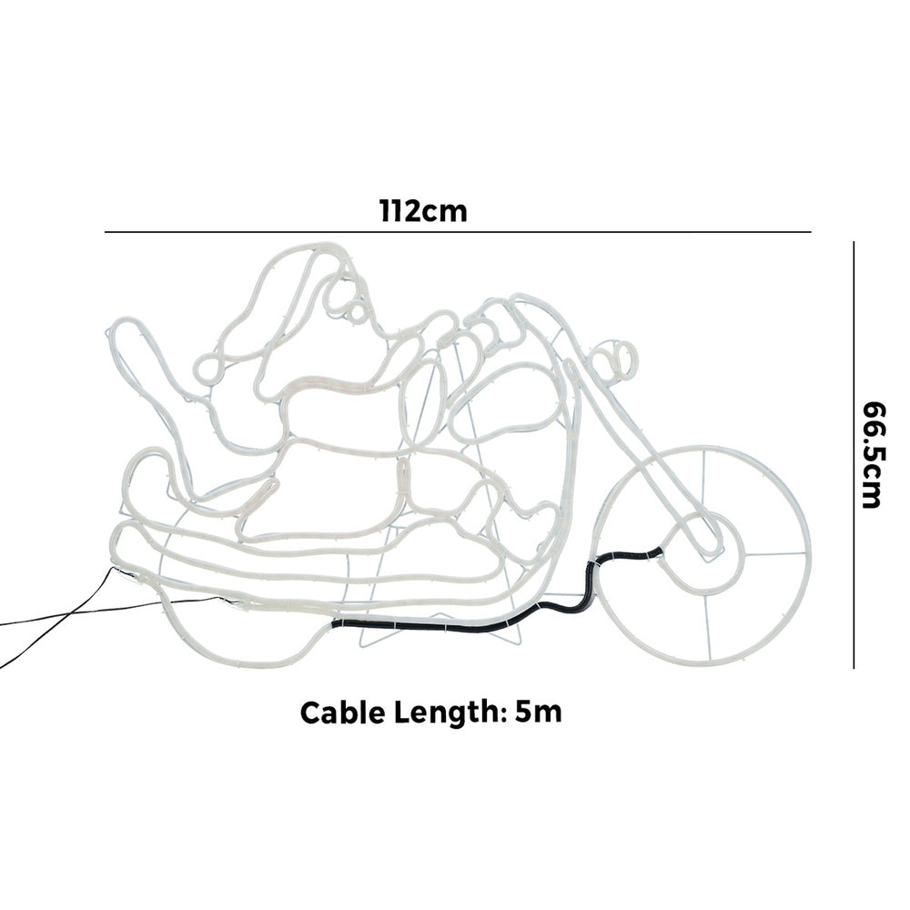 Tinseltown Christmas Lights Santa Motorbike LED Rope Lights Motifs