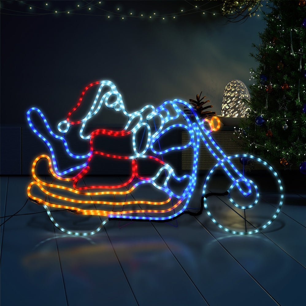Tinseltown Christmas Lights Santa Motorbike LED Rope Lights Motifs