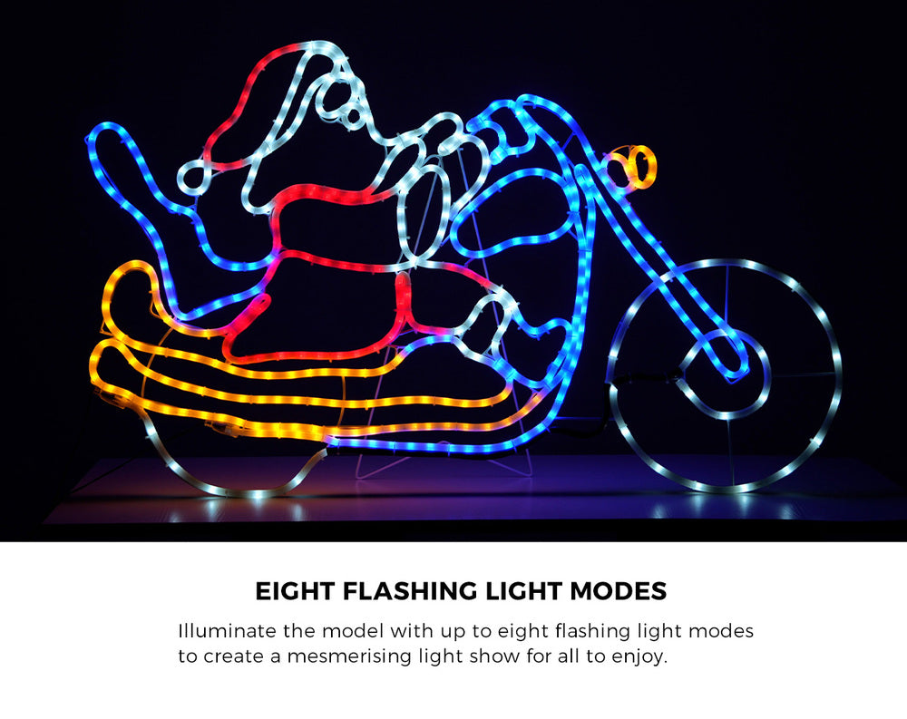 Tinseltown Christmas Lights Santa Motorbike LED Rope Lights Motifs