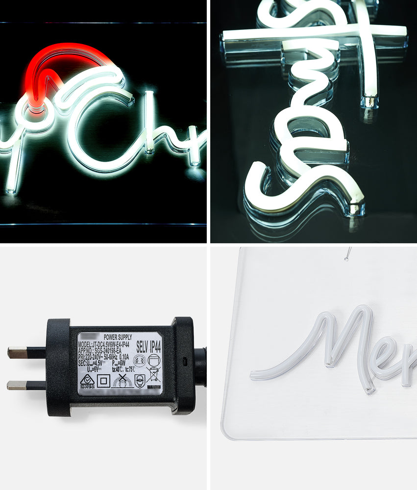 Tinseltown Merry Christmas Sign Light LED Motif Rope Lights 76cm