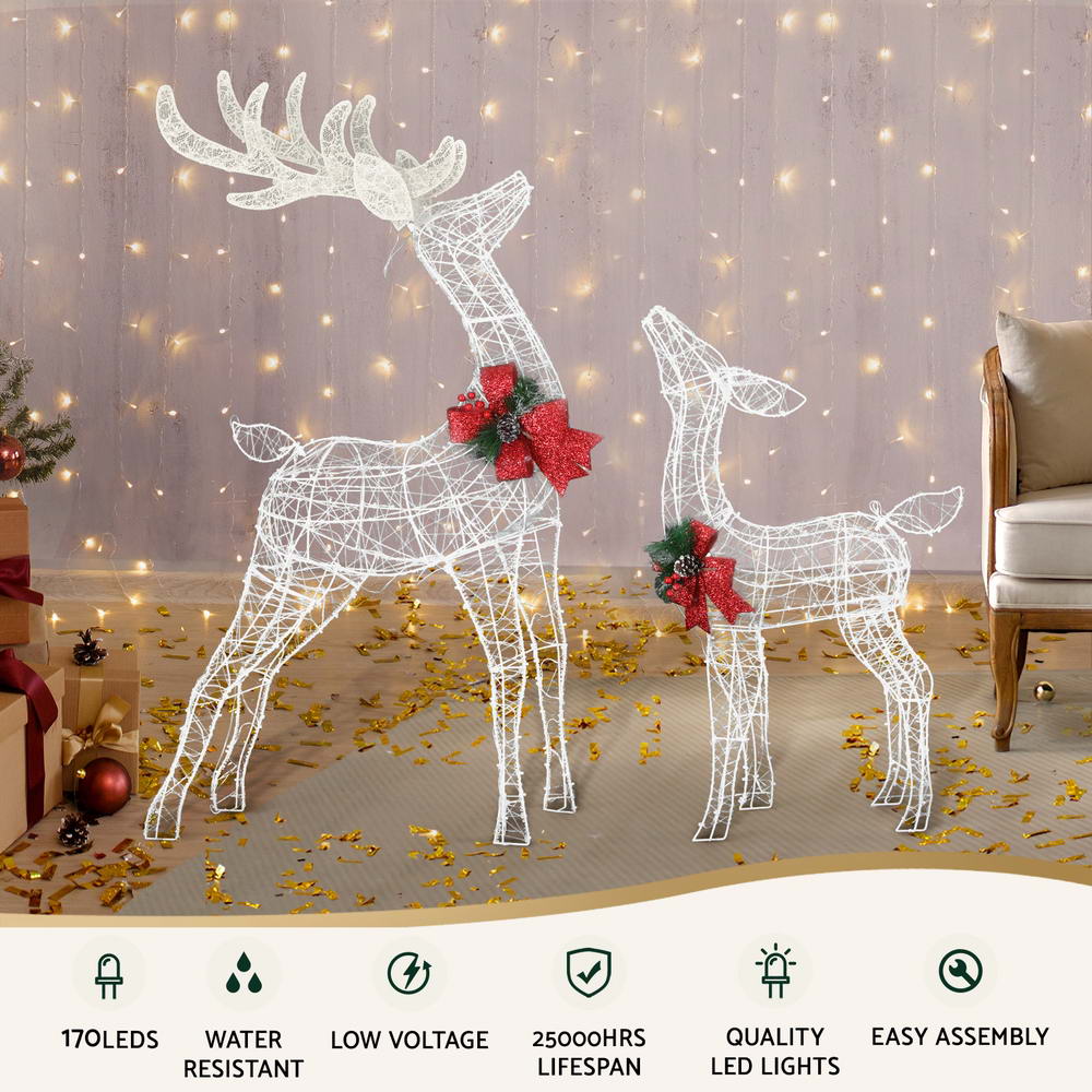 170 LED Jingle Jollys Reindeer Fairy Lights - 2 Pack Christmas Decor