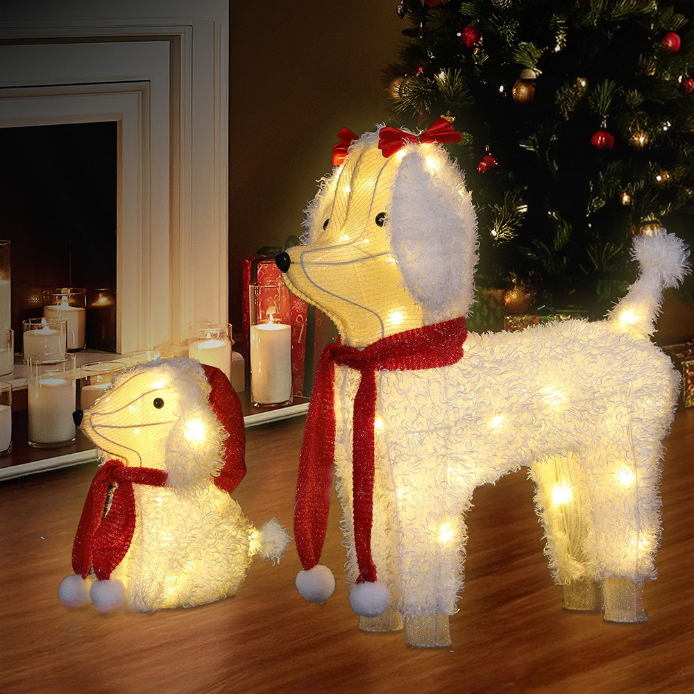 Jingle Jollys Christmas Lights 60 LED Fairy Light 2pcs Dog Decorations Set