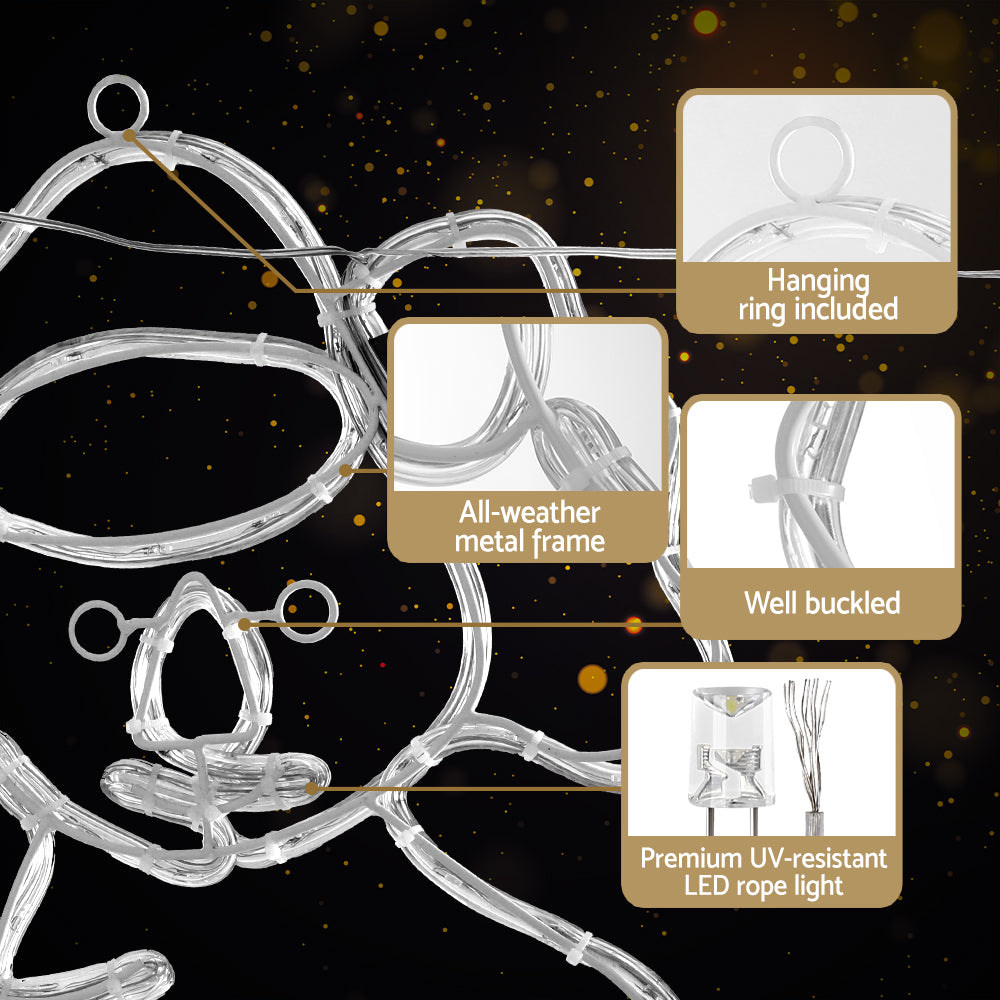 Jingle Jollys 216 LED Outdoor Christmas Rope Lights - 0.48M Festive Decoration