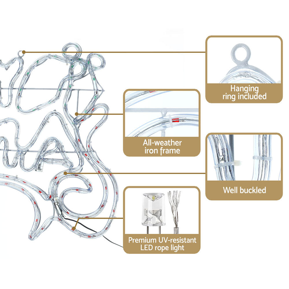 Jingle Jollys 288 LED Multi-Coloured Christmas Lights - 0.96M Outdoor & Indoor Decorations