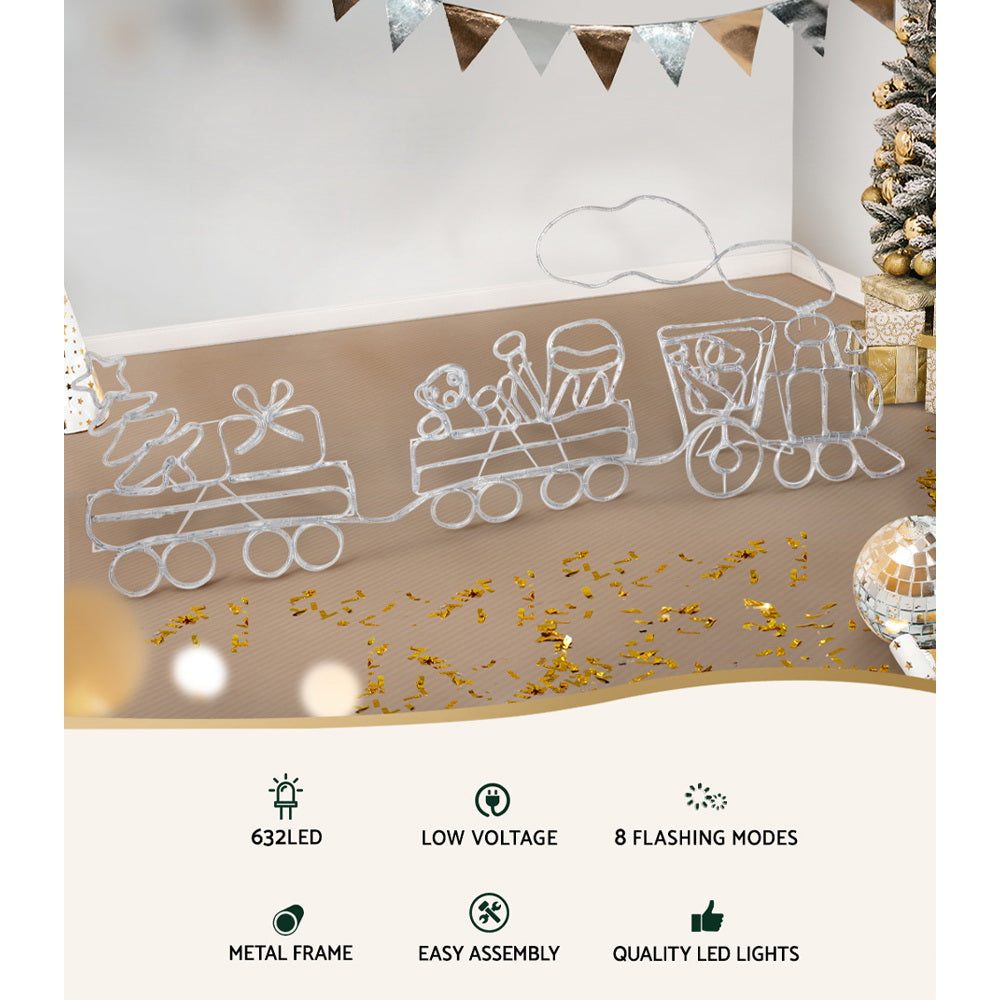 Magical 2.1M LED Train Motif Christmas Lights - Jingle Jollys Holiday Decor