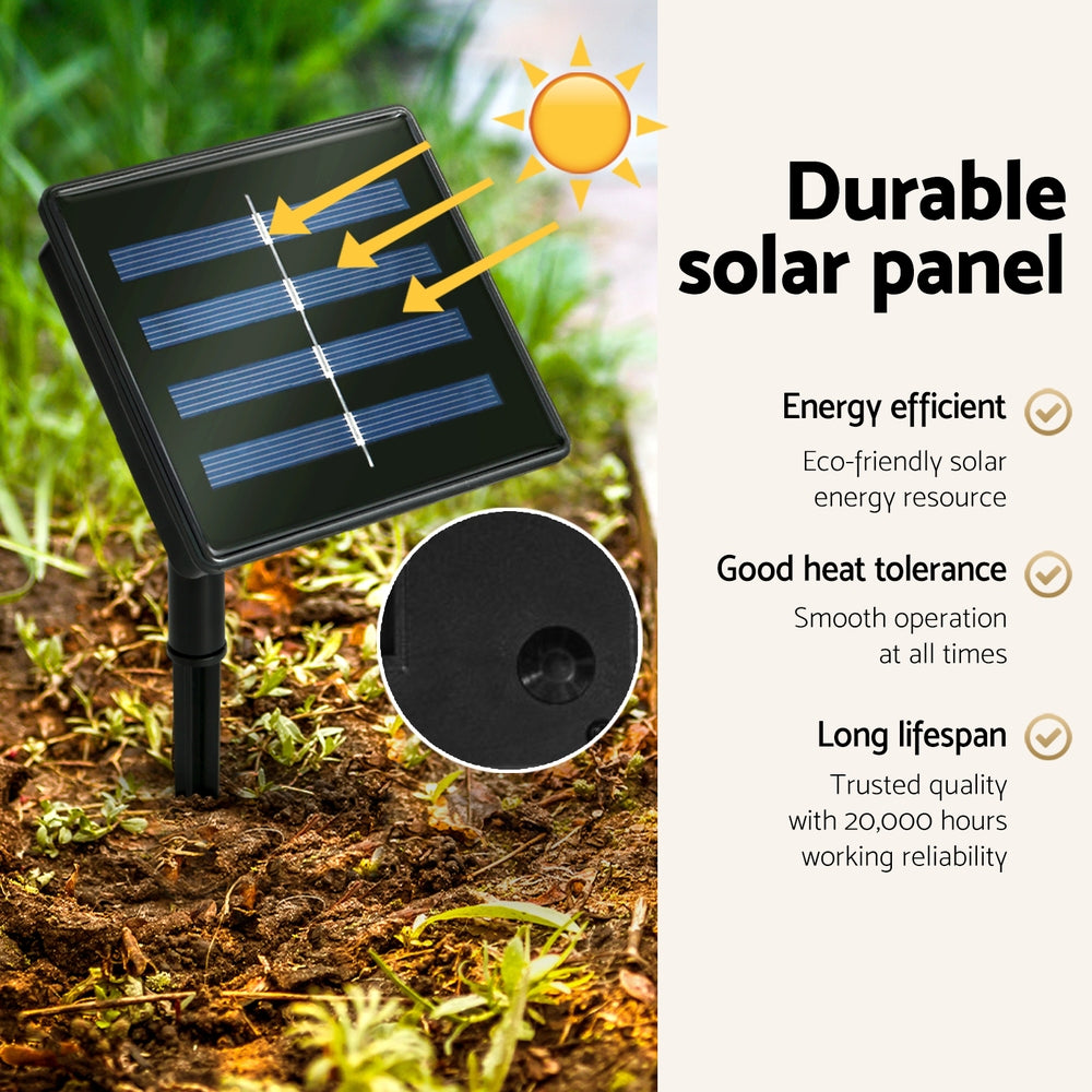 Solar-Powered 0.6M LED Christmas Wreath with 160 Warm-White Lights - Jingle Jollys Holiday Decor